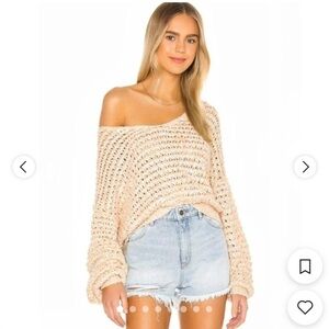 Free People Knit Peaches & Cream V-Neck Sweater